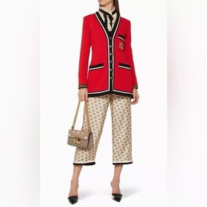 GUCCI Off-White Invite Stamp Silk Pants